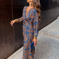 Rimora Cork | Women's Midi Dress Two-Piece Spring Lounge Set with Butterfly Print