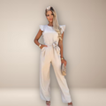 Rimora Cork | Classy Sleeveless Jumpsuit with Waist Tie – Summer & Evening Look