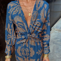 Rimora Cork | Women's Midi Dress Two-Piece Spring Lounge Set with Butterfly Print