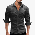 Rimora Cork | Men Denim Shirt – Slim Fit Western Style