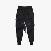 Rimora Cork | Men’s Techwear Jogger Cargo Pants – Black Coated Street Style