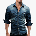 Rimora Cork | Men Denim Shirt – Slim Fit Western Style