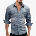Rimora Cork | Men Denim Shirt – Slim Fit Western Style