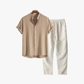 Rimora Cork | Men Linen Co-ord Set – Short Sleeve Shirt & Trousers