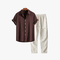 Rimora Cork | Men Linen Co-ord Set – Short Sleeve Shirt & Trousers