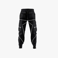 Rimora Cork | Techwear Combat Reflective Black Cargo Pants