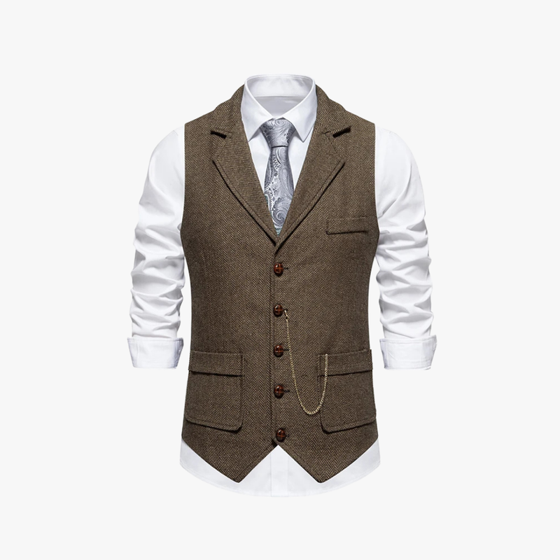 Rimora Cork | Classic Herringbone Cardigan