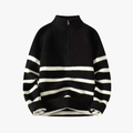 Rimora Cork | Collar Striped Zip-Up
