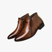 Rimora Cork | Men's Leather Dress Ankle Boots – Formal Zip-Up Shoes