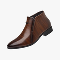 Rimora Cork | Men's Leather Dress Ankle Boots – Formal Zip-Up Shoes