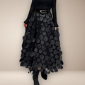 Rimora Cork | Elegant High Waist Mesh Circle Skirt – Maxi Length - Gothic Glam