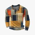 Rimora Cork | Long Sleeve Retro Style Top for Men - Patchwork Look
