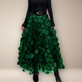 Rimora Cork | Elegant High Waist Mesh Circle Skirt – Maxi Length - Gothic Glam