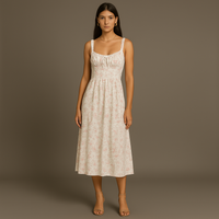 Rimora Cork | Women's Floral Print Dress Women's Summer Boho Casual Midi Dress