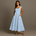 Rimora Cork | Women Summer Sleeveless Striped Maxi Dress