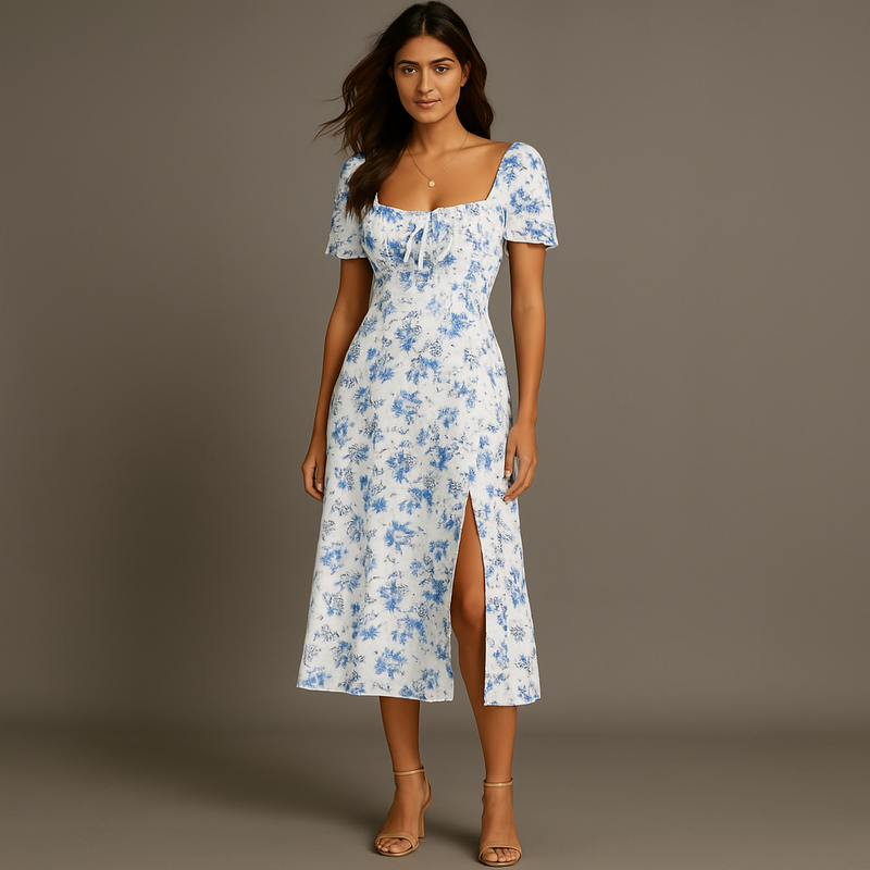 Rimora Cork | Boho Dress for Women Open Front Flower Cut Dresses for Women