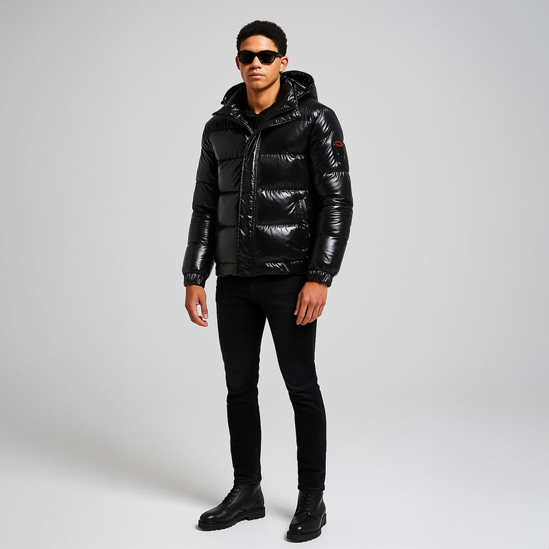 Rimora Cork | Men's shiny black down jacket
