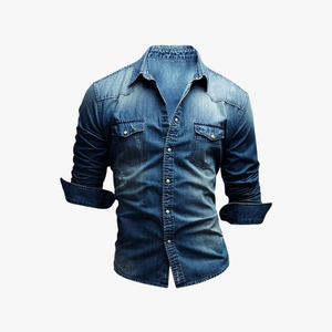 Rimora Cork  | Men Denim Shirt – Slim Fit Western Style