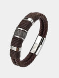 Rimora Cork  Men Minimalist Leather Bracelet -  Cross & Crown