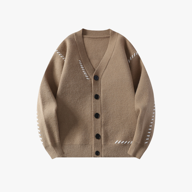 Rimora Cork  | Men’s Wool-Blend Knit Cardigan – Soft, Button-Up Winter Sweater