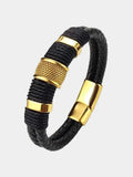 Rimora Cork  Men Minimalist Leather Bracelet -  Cross & Crown