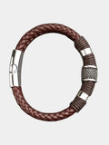 Rimora Cork  Men Minimalist Leather Bracelet -  Cross & Crown