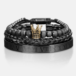 Rimora Cork  | Men’s Crown Bracelet Set – Roman Numeral Edition