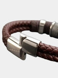 Rimora Cork  Men Minimalist Leather Bracelet -  Cross & Crown